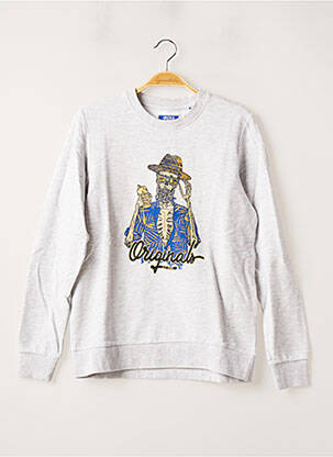 Sweat-shirt stretch manches longues gris JACK & JONES garcon