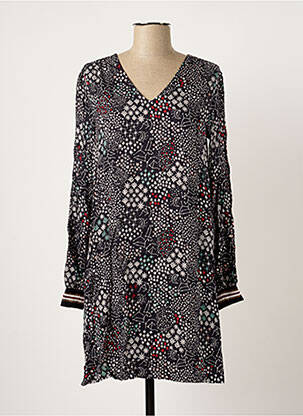 Robe mi-longue coupe fluide manches longues bleu LOLA ESPELETA femme