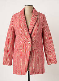 Manteau long coupe droite sans capuche rouge LES P'TITES BOMBES femme