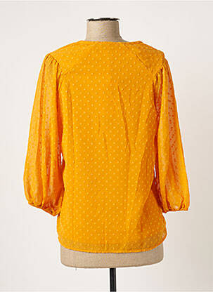 Blouse légère et transparente manches 3/4 jaune GARCIA femme