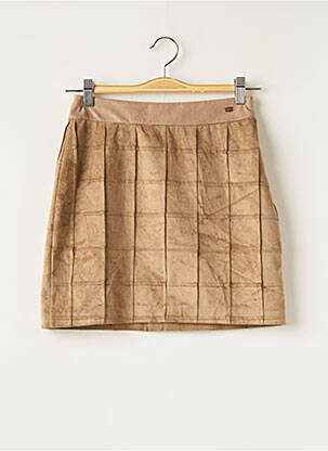 Jupe courte fermeture zip latéral beige GLÜEN femme