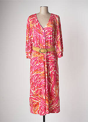 Robe longue rose K-DESIGN pour femme