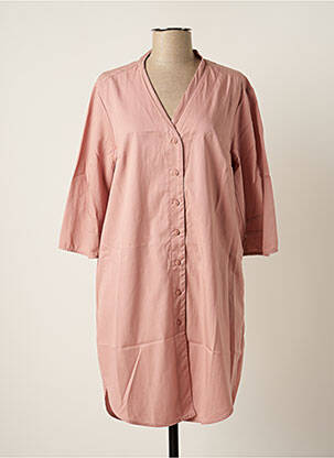 Robe mi-longue manches longues manches longues rose GR NATURE femme