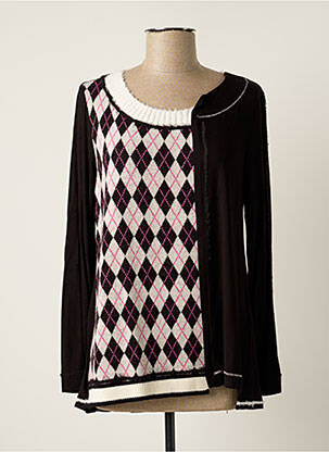 Pull coupe droite manches longues noir ELISA CAVALETTI femme