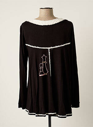 Pull coupe droite manches longues noir ELISA CAVALETTI femme