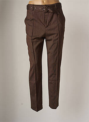 Pantalon chino marron I.CODE (By IKKS) pour femme
