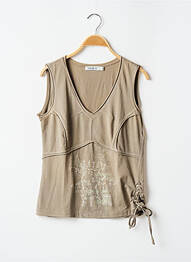 Top tissage jersey sans manche vert VOODOO femme