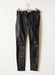 Pantalon slim broderie rivets taille normale noir MANGO femme