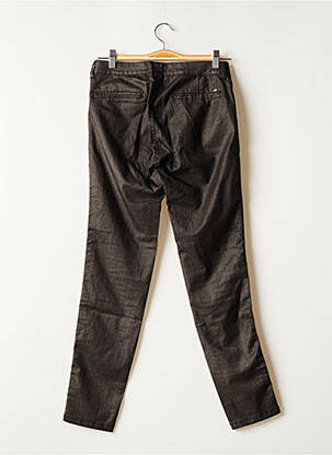 Pantalon chino broderie galons latéraux taille normale marron LE TEMPS DES CERISES femme
