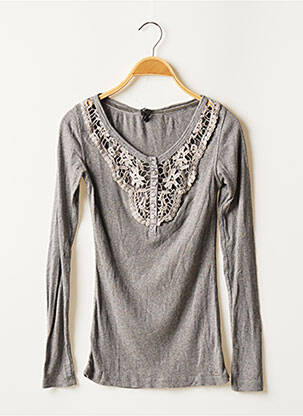 Top stretch manches longues gris PEPE JEANS femme