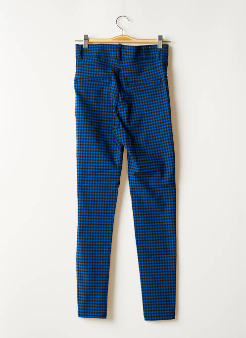 Pantalon slim broderie rivets taille normale bleu ZARA femme