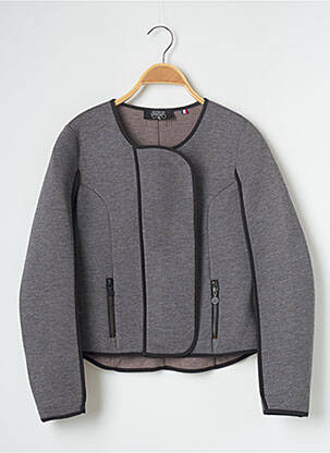 Veste casual col rond gris LE TEMPS DES CERISES femme