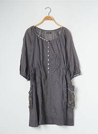 Robe mi-longue manches 3/4 manches 3/4 gris ANIMALE femme