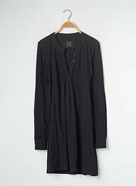 Robe mi-longue manches longues manches longues noir EDC femme