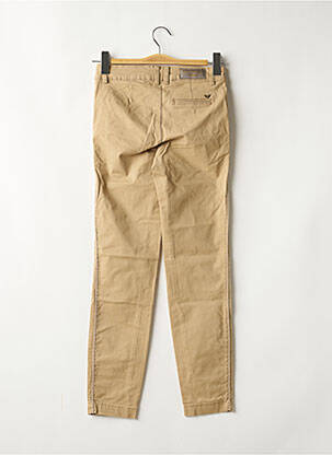 Pantalon chino broderie galons latéraux taille basse marron LES P'TITES BOMBES femme