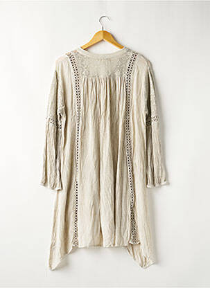 Robe mi-longue coupe fluide manches longues gris CHICOSOLEIL femme