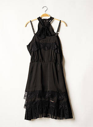 Robe mi-longue coupe cintrée fines bretelles noir BAI AMOUR femme
