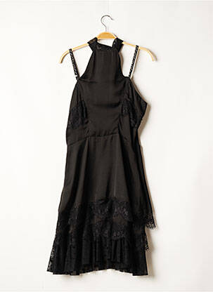 Robe mi-longue coupe cintrée fines bretelles noir BAI AMOUR femme