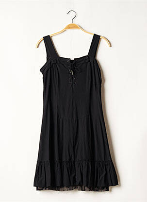 Robe mi-longue doublure fines bretelles noir VOODOO femme