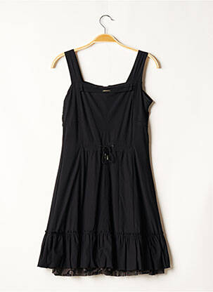 Robe mi-longue doublure fines bretelles noir VOODOO femme