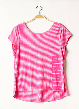 T-shirt coupe droite manches courtes rose PUMA femme