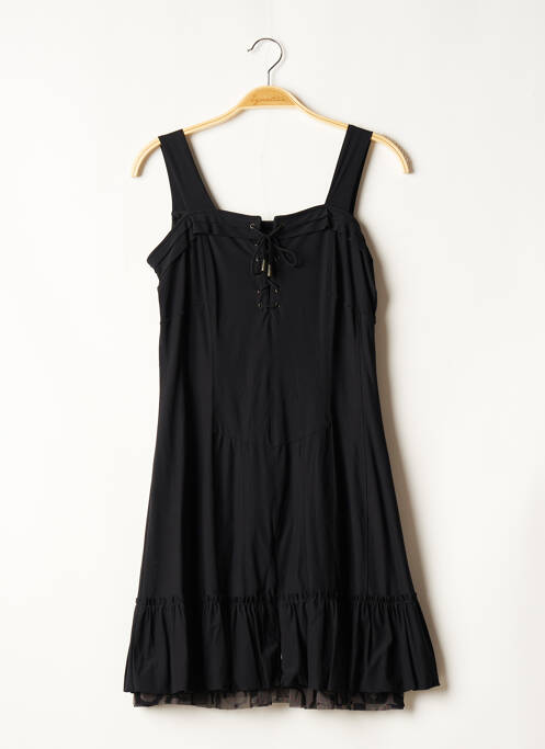 Robe mi-longue doublure fines bretelles noir VOODOO femme