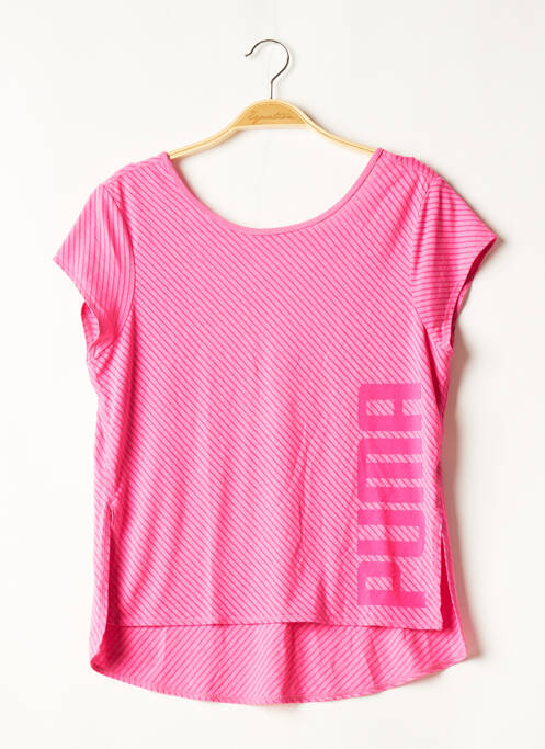 T-shirt coupe droite manches courtes rose PUMA femme