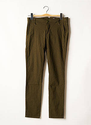Pantalon droit stretch taille normale vert PLEASE femme