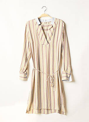 Robe mi-longue manches longues manches longues beige MOS MOSH femme