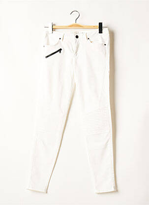Jeans coupe slim blanc ZARA TRAFALUC pour femme