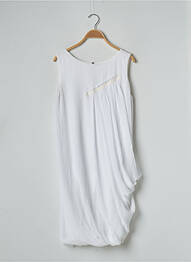 Robe mi-longue tissage crêpe sans manche blanc COP COPINE femme