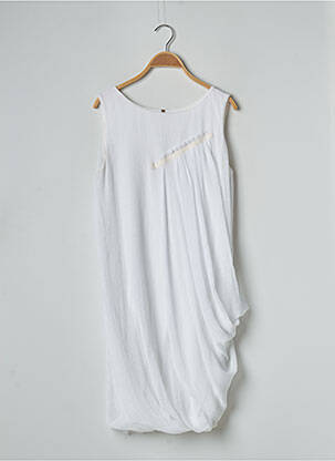 Robe mi-longue tissage crêpe sans manche blanc COP COPINE femme