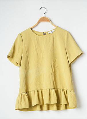 Top stretch manches courtes jaune SUNCOO femme