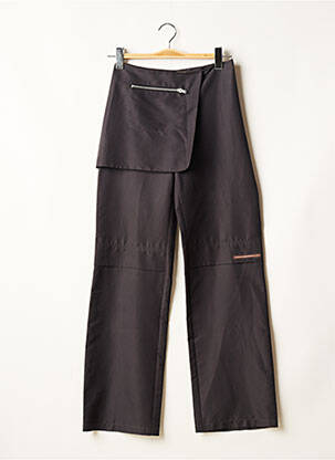 Pantalon large fermeture zip latéral taille normale gris KOOKAI femme