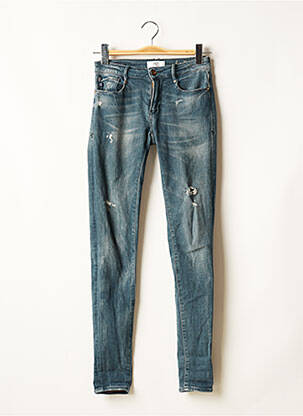 Jeans coupe slim effet usé délavé taille normale bleu LE TEMPS DES CERISES femme
