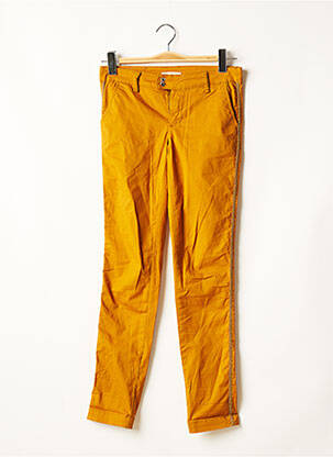 Pantalon chino broderie galons latéraux taille normale jaune LPB femme
