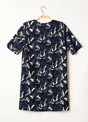 Robe courte fermeture zippée au dos manches courtes bleu KAPORAL femme