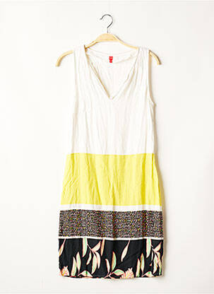 Robe mi-longue coupe fluide sans manche blanc MISS CAPTAIN femme