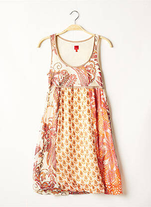 Robe mi-longue sans manche sans manche beige MISS CAPTAIN femme