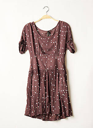 Robe courte manches courtes manches courtes marron LPB femme