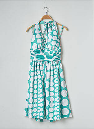 Robe mi-longue fermeture zippée au dos fines bretelles vert MANOUKIAN femme