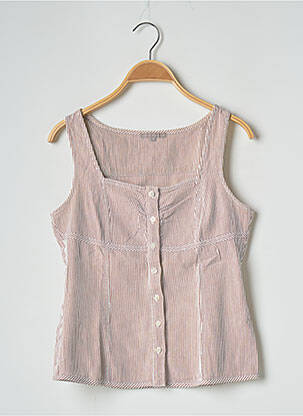 Top col carré sans manche rose SOMEWHERE femme