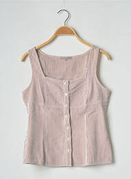 Top col carré sans manche rose SOMEWHERE femme