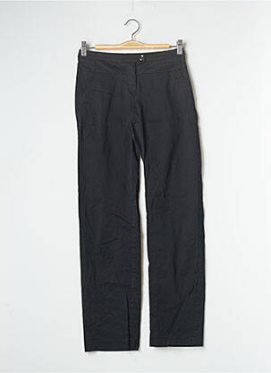 Pantalon droit tissage popeline taille basse noir KOOKAI femme
