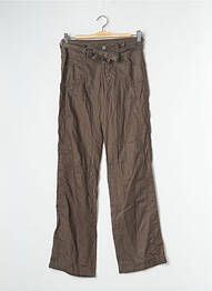 Pantalon droit tissage popeline taille basse vert DDP femme
