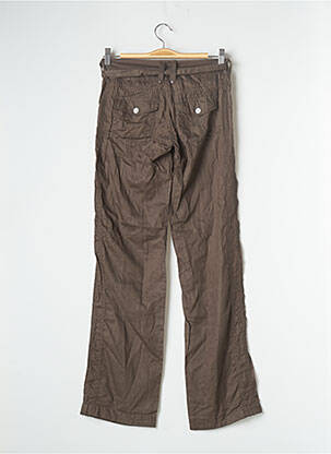 Pantalon droit tissage popeline taille basse vert DDP femme