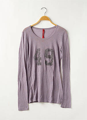 Top coupe cintrée manches longues violet IKKS femme