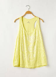 Top tissage jersey sans manche jaune DEHA femme