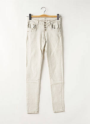 Pantalon slim stretch taille normale marron PLACE DU JOUR femme