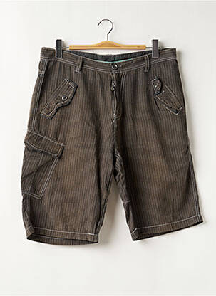 Bermuda coupe droite taille normale gris SANS MARQUE homme